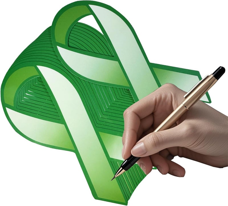 cogont 100pcs Large Green Donation Paper Ribbon-Shaped Awareness Ribbon for Cerebral Palsy, Liver Cancer, Mental Health, Green Health Cancer Hope Awareness - Image 1